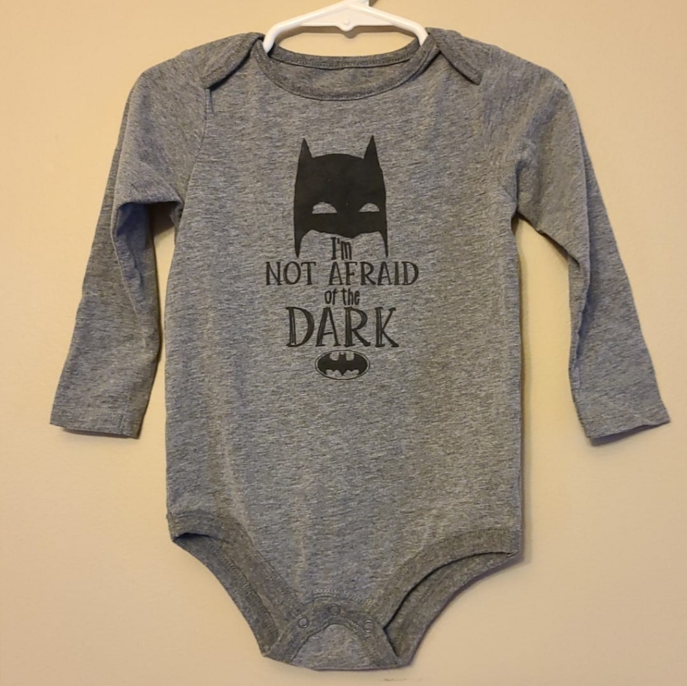 Batman grey long sleeve onesie/bodysuit
